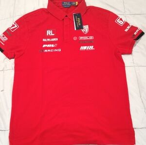 Polo Ralph Lauren RL Racing 67 Motorsport Polo Red Custom Slim Fit Size Large NW